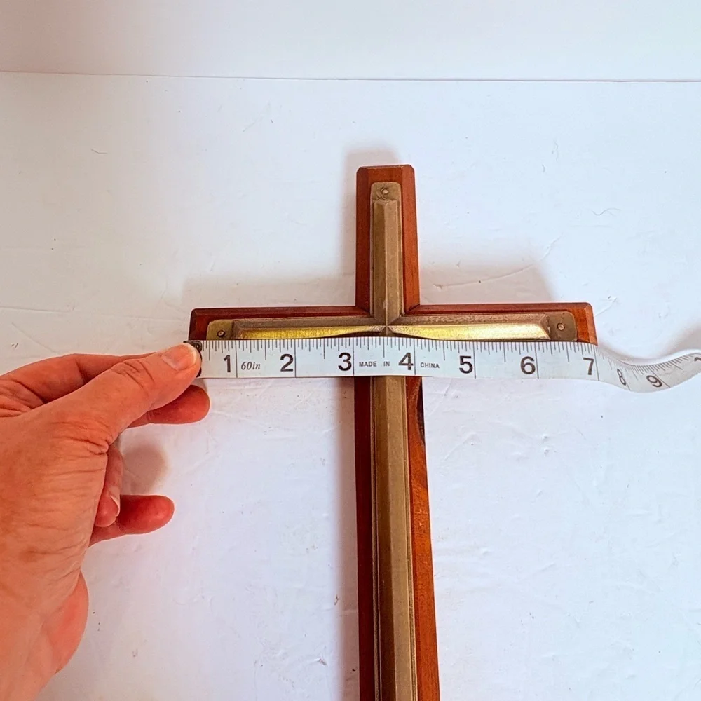 Vintage Wooden and Brass Cross/Crucifix